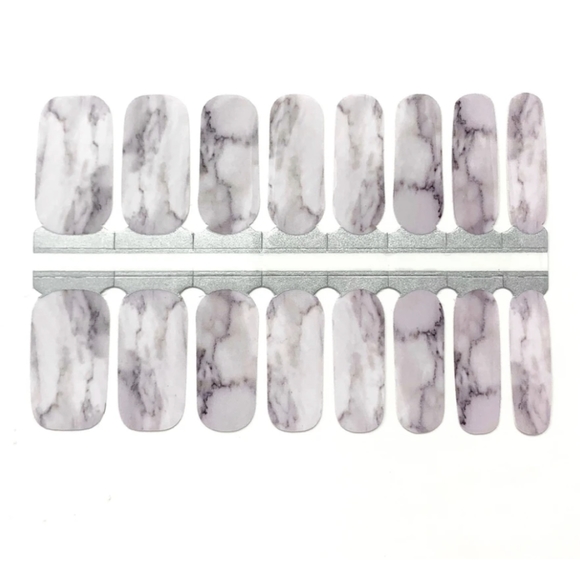 5 for $15 Nail Wrap- White Marble - Picture 1 of 6